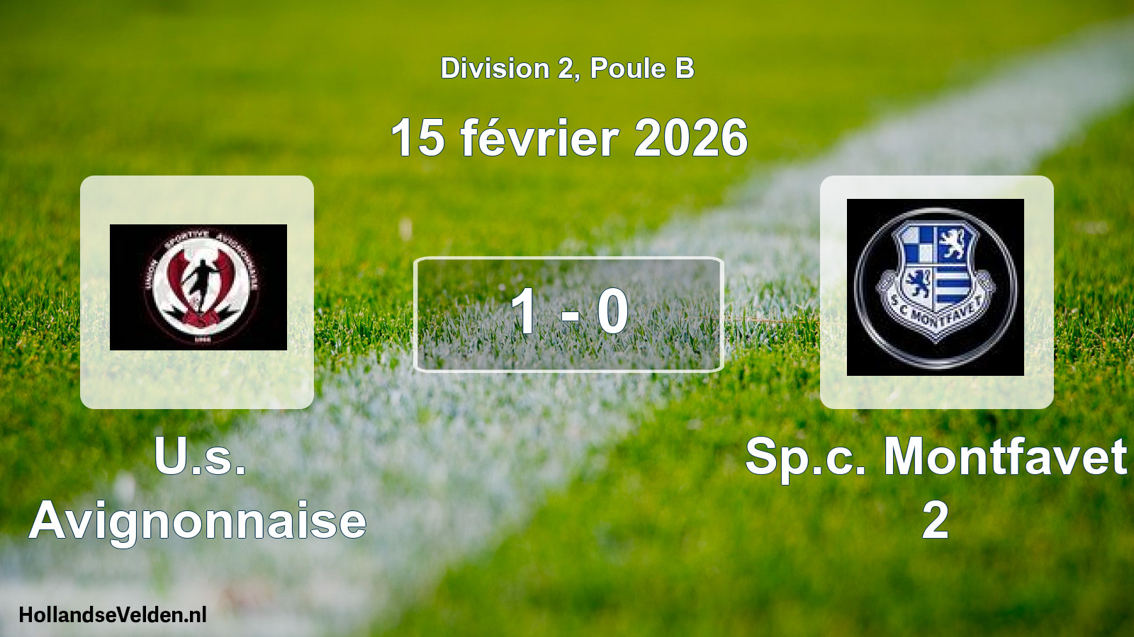 Total number of matches played: U.s. Avignonnaise - Sp.c. Montfavet 2 1 - 0 (15 February 2026)