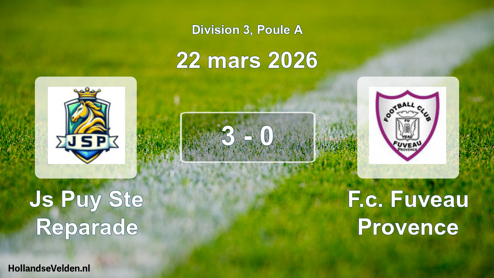Total number of matches played: Js Puy Ste Reparade - F.c. Fuveau Provence 3 - 0 (22 March 2026)