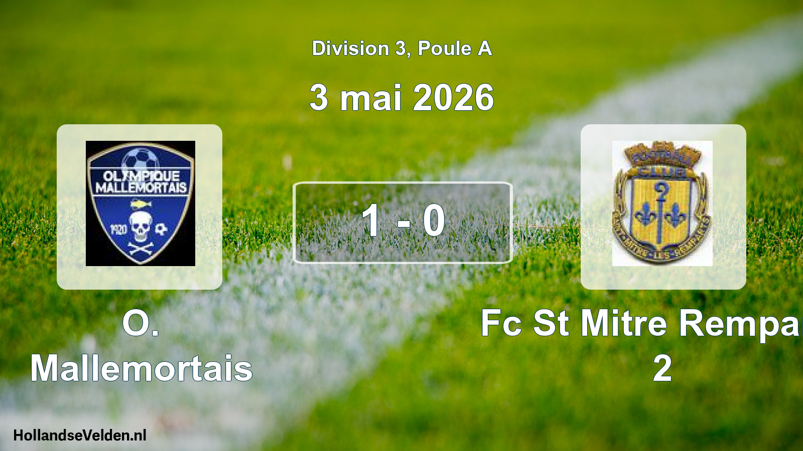 Total number of matches played: O. Mallemortais - Fc St Mitre Remparts 2 1 - 0 (3 May 2026)