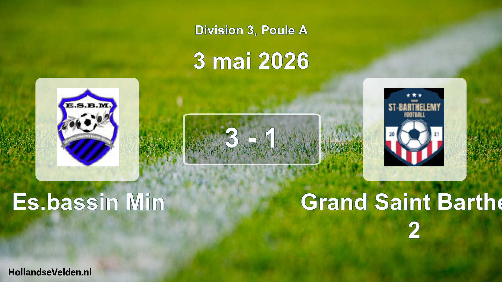 Total number of matches played: Es.bassin Min - Grand Saint Barthele 2 3 - 1 (3 May 2026)