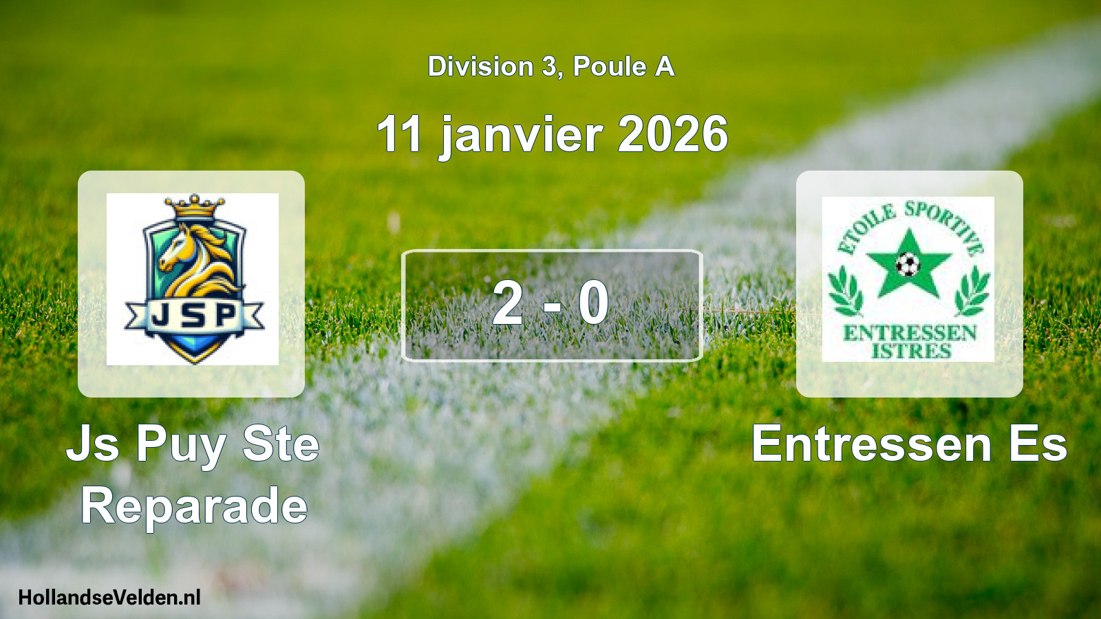 Match joué: Js Puy Ste Reparade - Entressen Es 2 - 0 (11 janvier 2026)