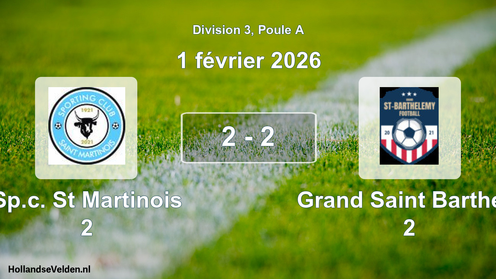 Total number of matches played: Sp.c. St Martinois 2 - Grand Saint Barthele 2 2 - 2 (1 February 2026)