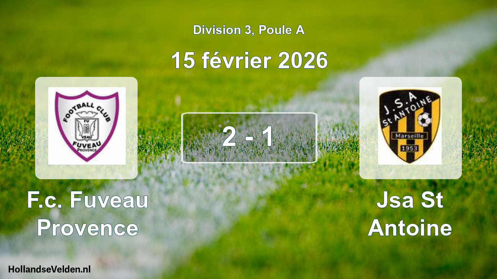 Total number of matches played: F.c. Fuveau Provence - Jsa St Antoine 2 - 1 (15 February 2026)
