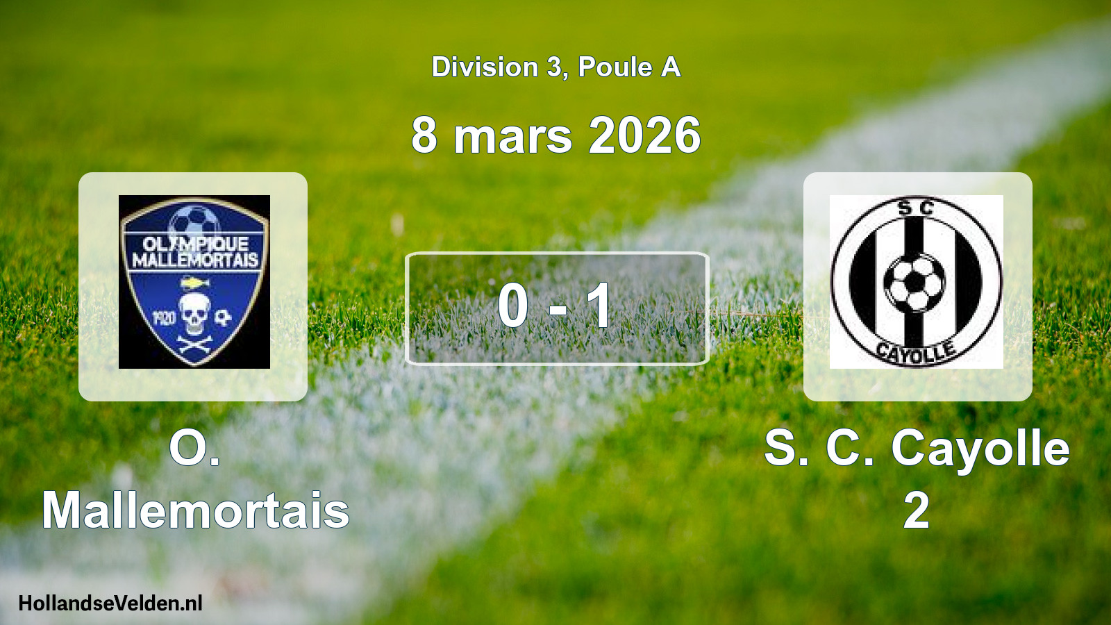 Total number of matches played: O. Mallemortais - S. C. Cayolle 2 0 - 1 (8 March 2026)