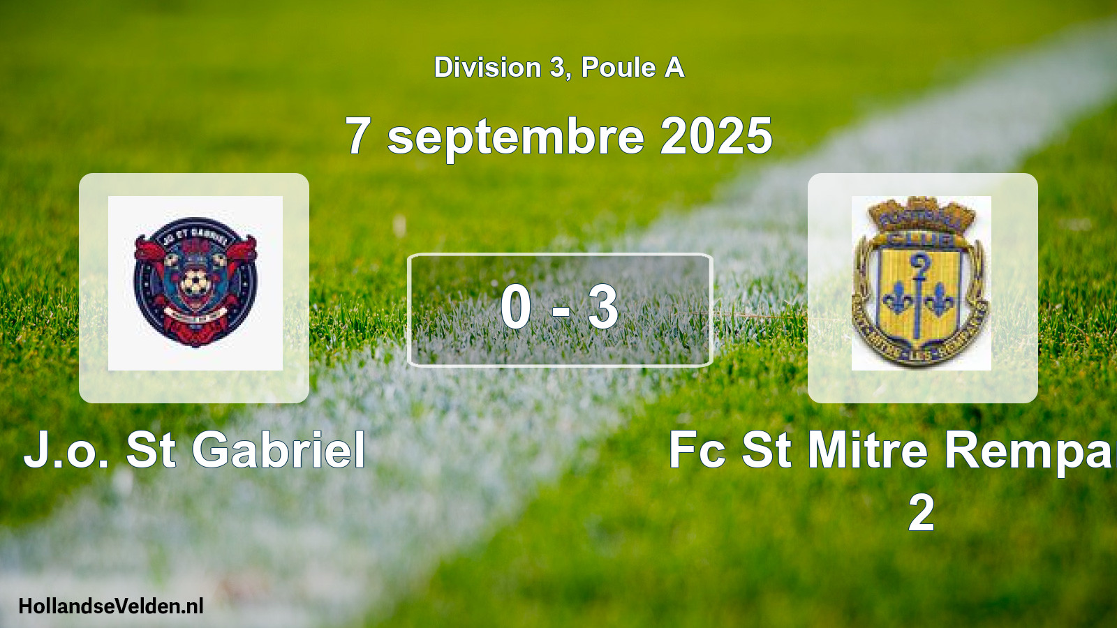 Total number of matches played: J.o. St Gabriel - Fc St Mitre Remparts 2 0 - 3 (7 September 2025)