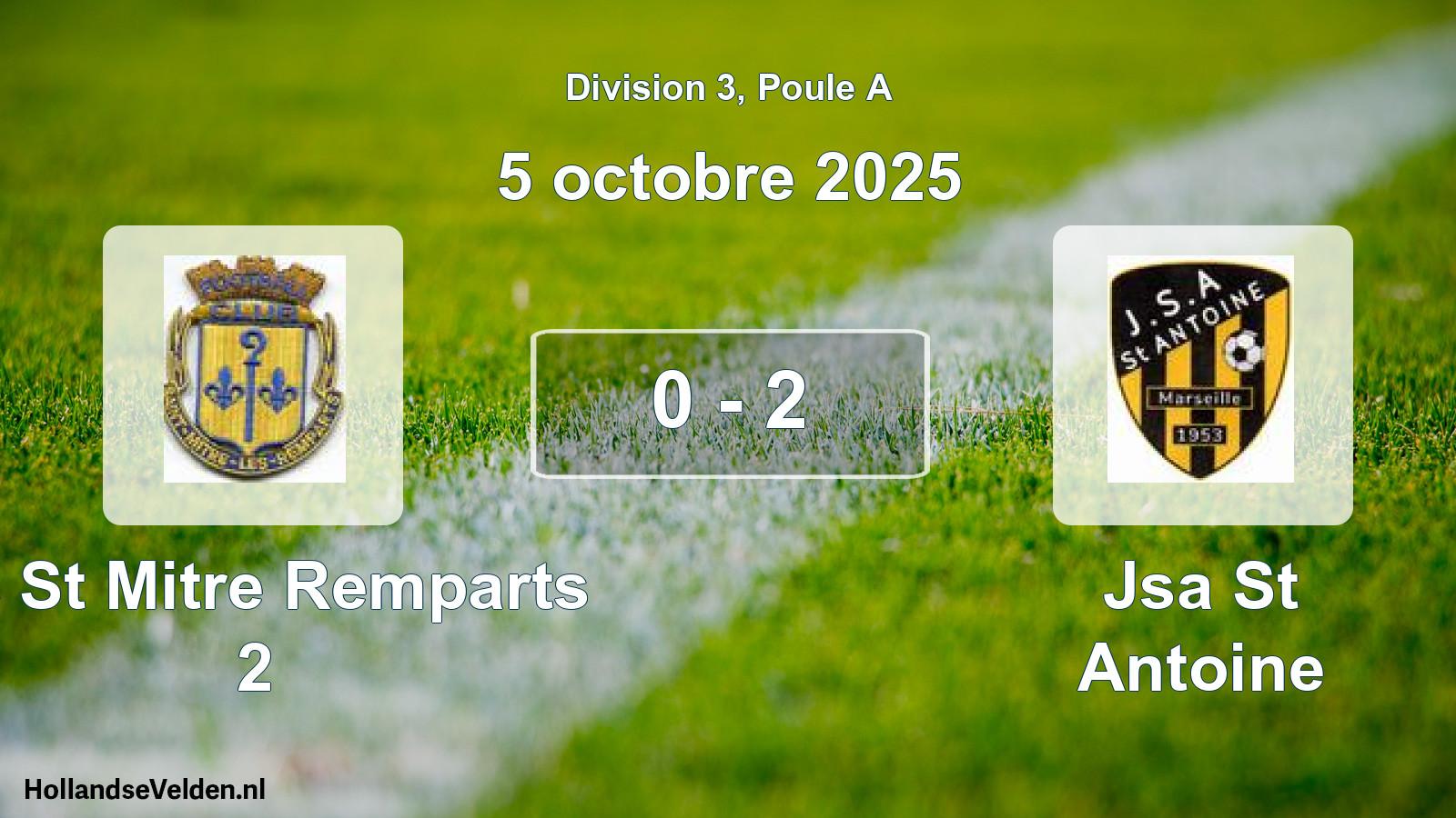 Match joué: Fc St Mitre Remparts 2 - Jsa St Antoine 0 - 2 (5 octobre 2025)