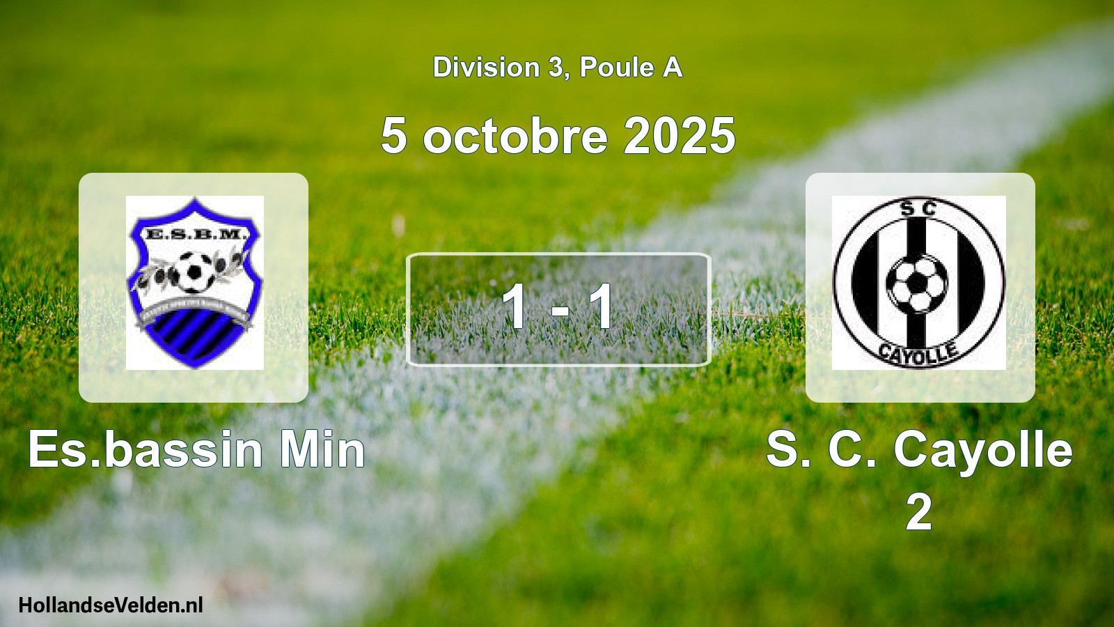 Total number of matches played: Es.bassin Min - S. C. Cayolle 2 1 - 1 (5 October 2025)