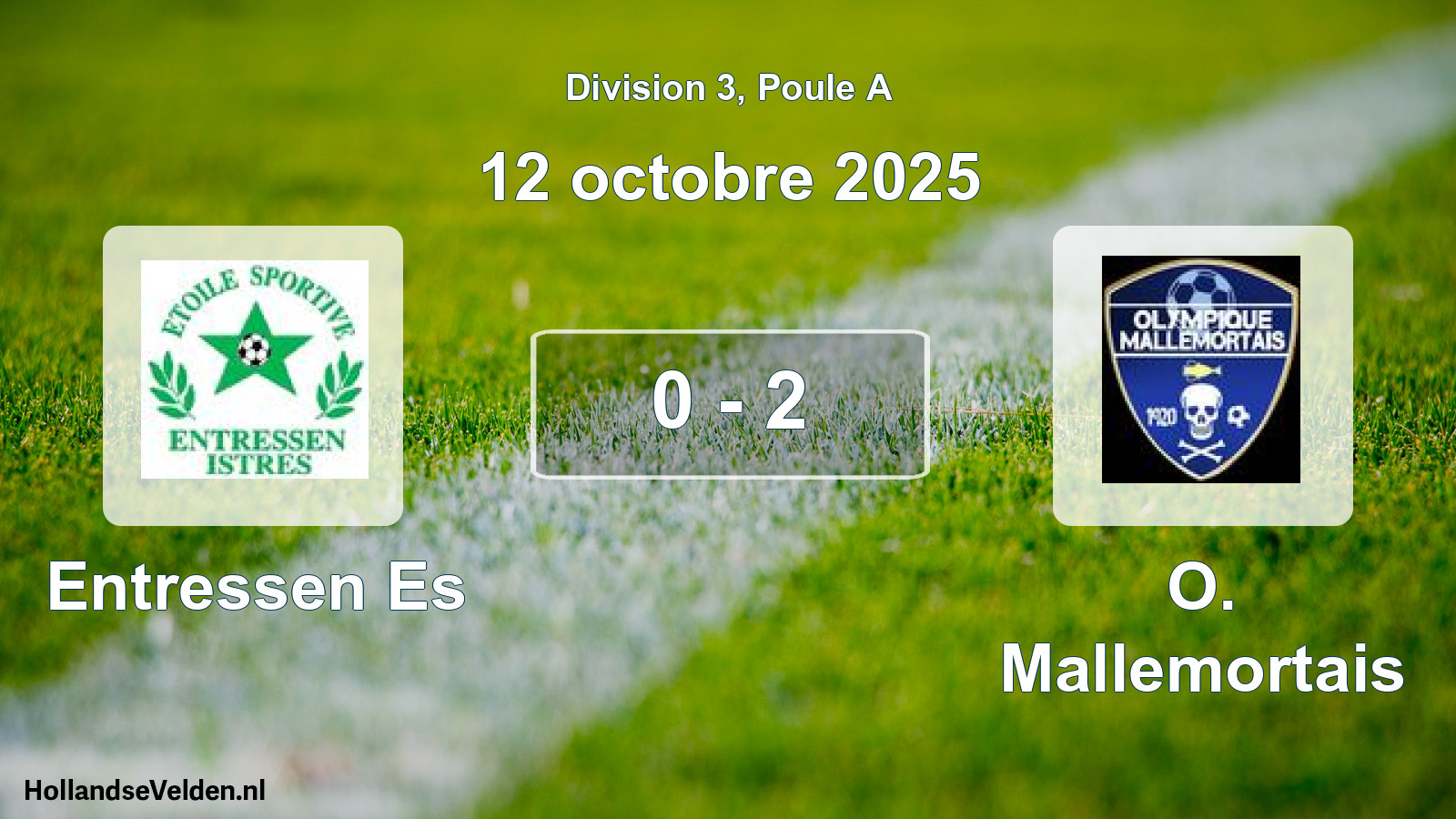 Gespeelde wedstrijd: Entressen Es - O. Mallemortais 0 - 2 (12 oktober 2025)