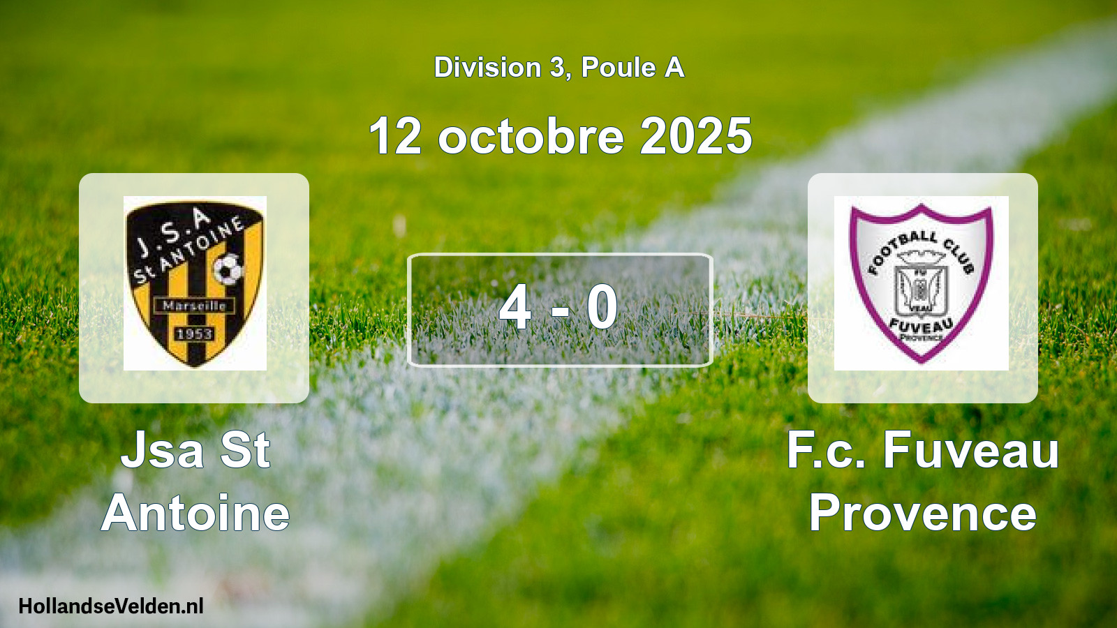 Total number of matches played: Jsa St Antoine - F.c. Fuveau Provence 4 - 0 (12 October 2025)