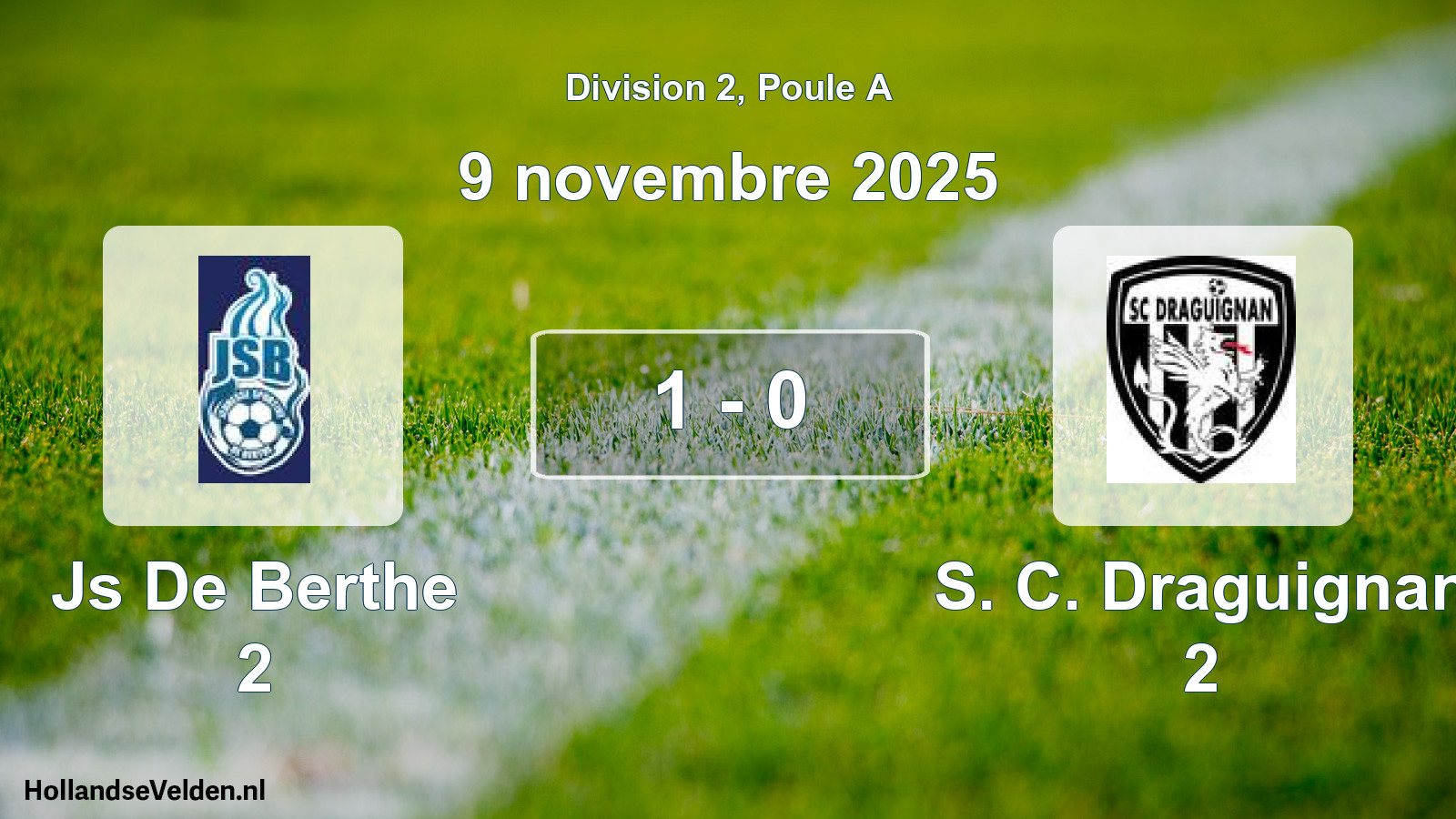 Total number of matches played: Js De Berthe 2 - S. C. Draguignan 2 1 - 0 (9 November 2025)