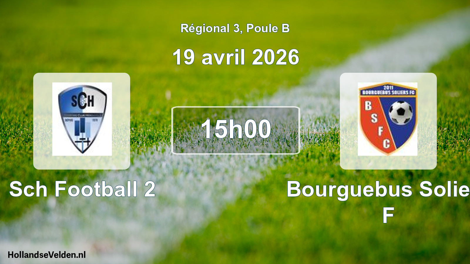 Geplande wedstrijd: Sch Football 2 - Bourguebus Soliers F (19 april 2026)