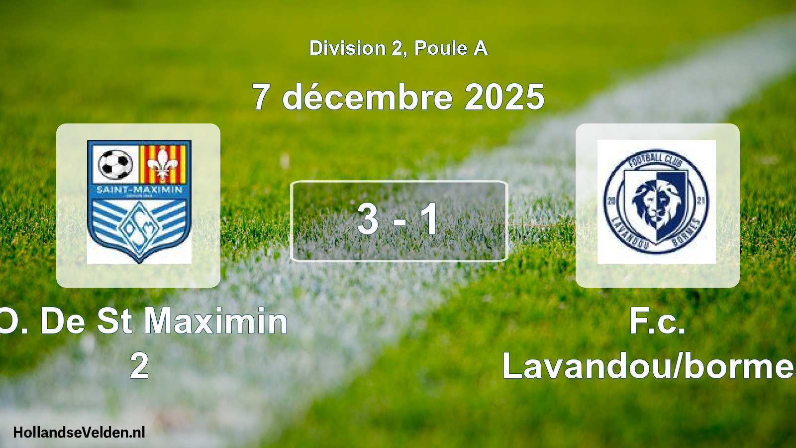 Match joué: O. De St Maximin 2 - F.c. Lavandou/bormes 3 - 1 (7 décembre 2025)