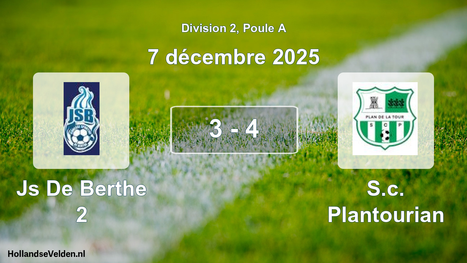 Match joué: Js De Berthe 2 - S.c. Plantourian 3 - 4 (7 décembre 2025)