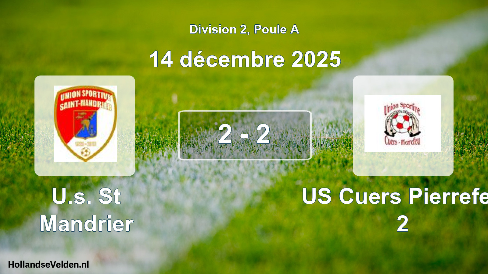 Total number of matches played: U.s. St Mandrier - US Cuers Pierrefeu 2 2 - 2 (14 December 2025)