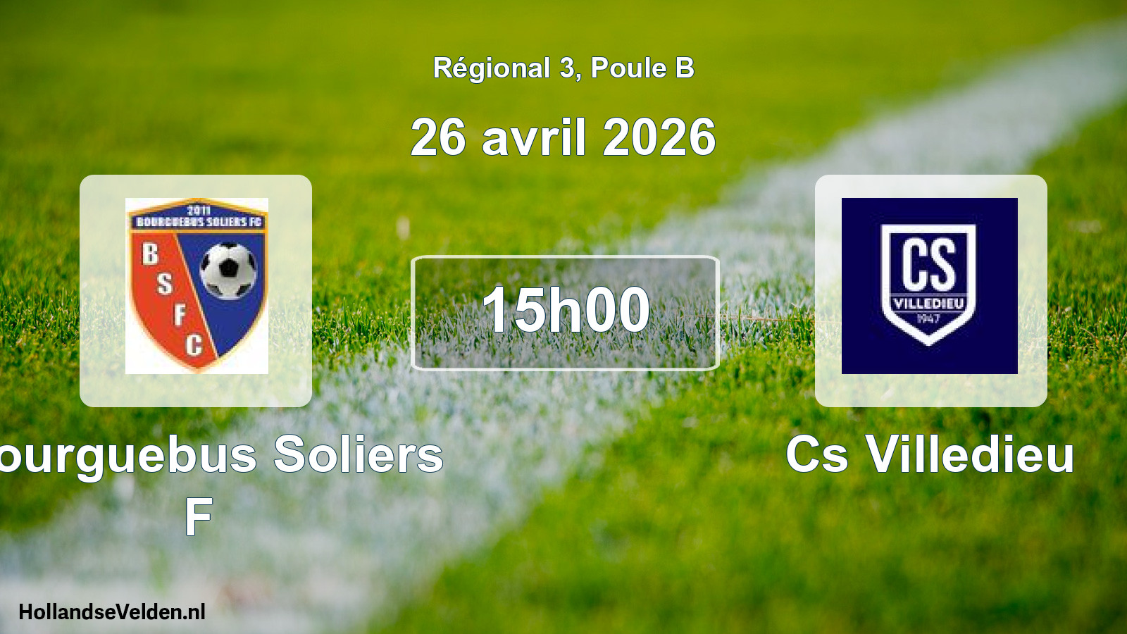 Geplande wedstrijd: Bourguebus Soliers F - Cs Villedieu (26 april 2026)