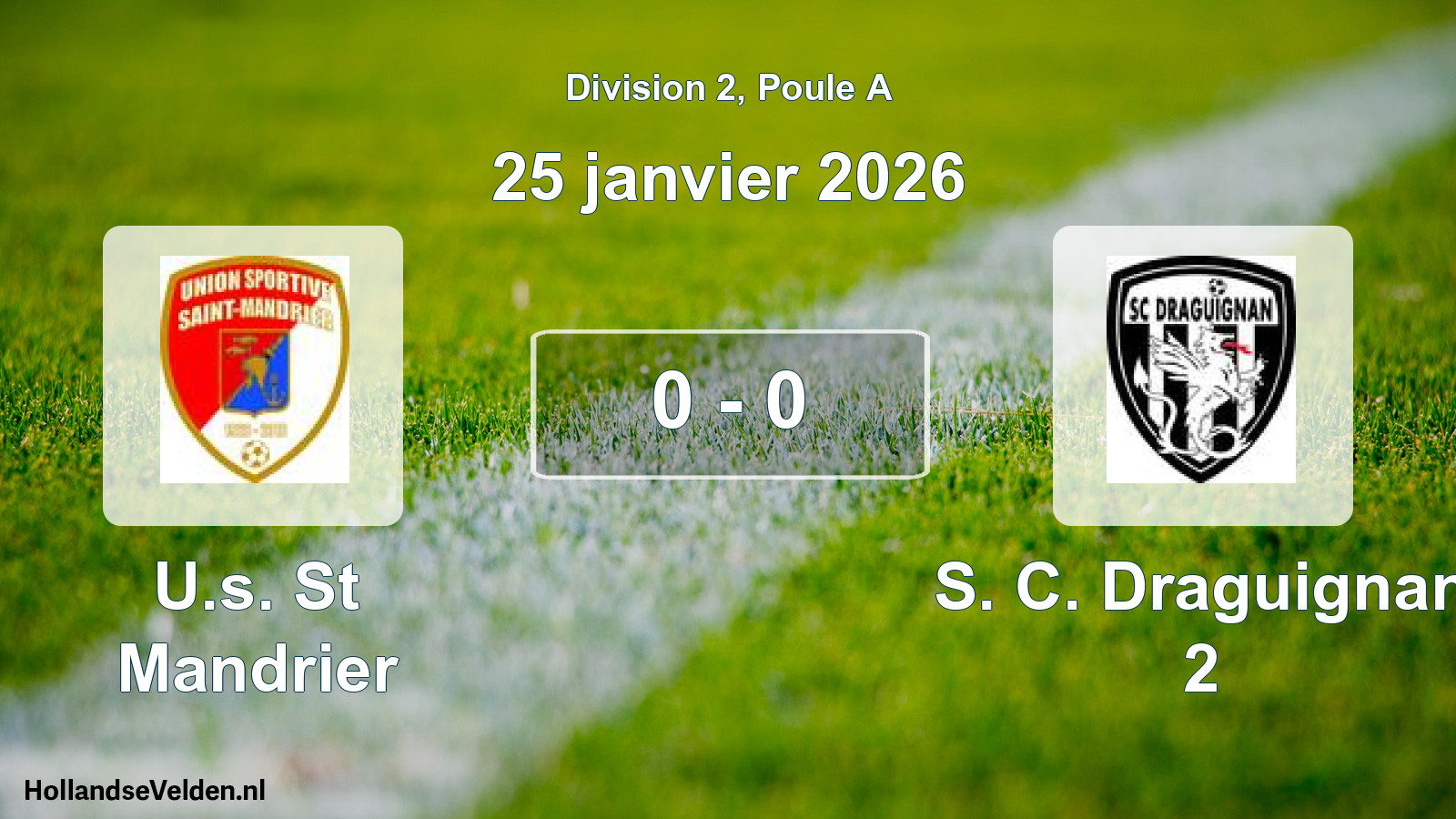 Match joué: U.s. St Mandrier - S. C. Draguignan 2 0 - 0 (25 janvier 2026)