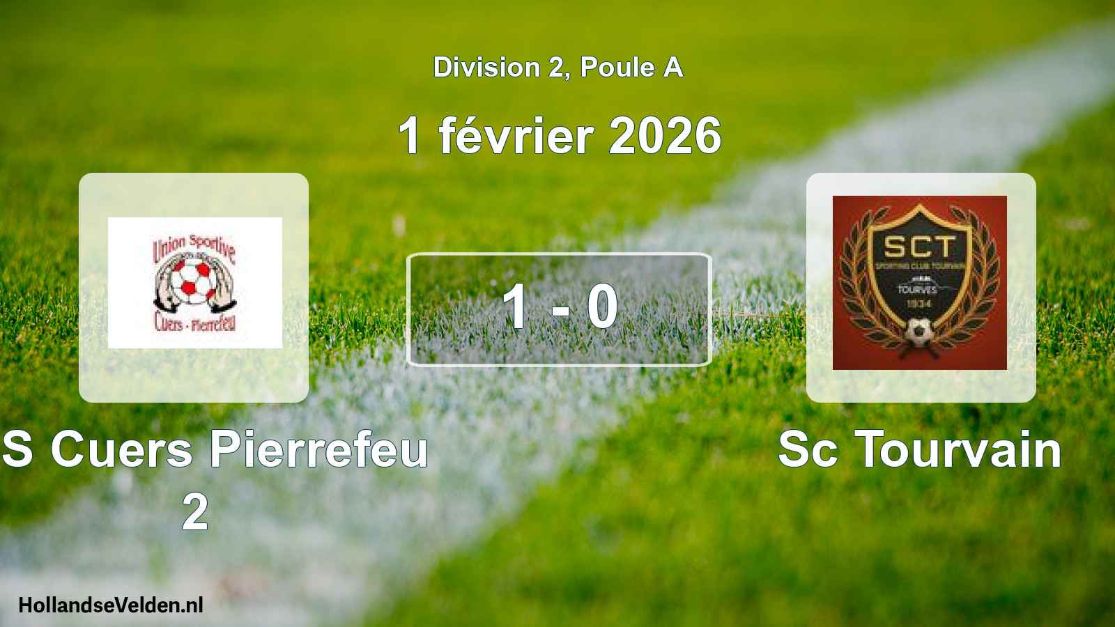 Total number of matches played: US Cuers Pierrefeu 2 - Sc Tourvain 1 - 0 (1 February 2026)