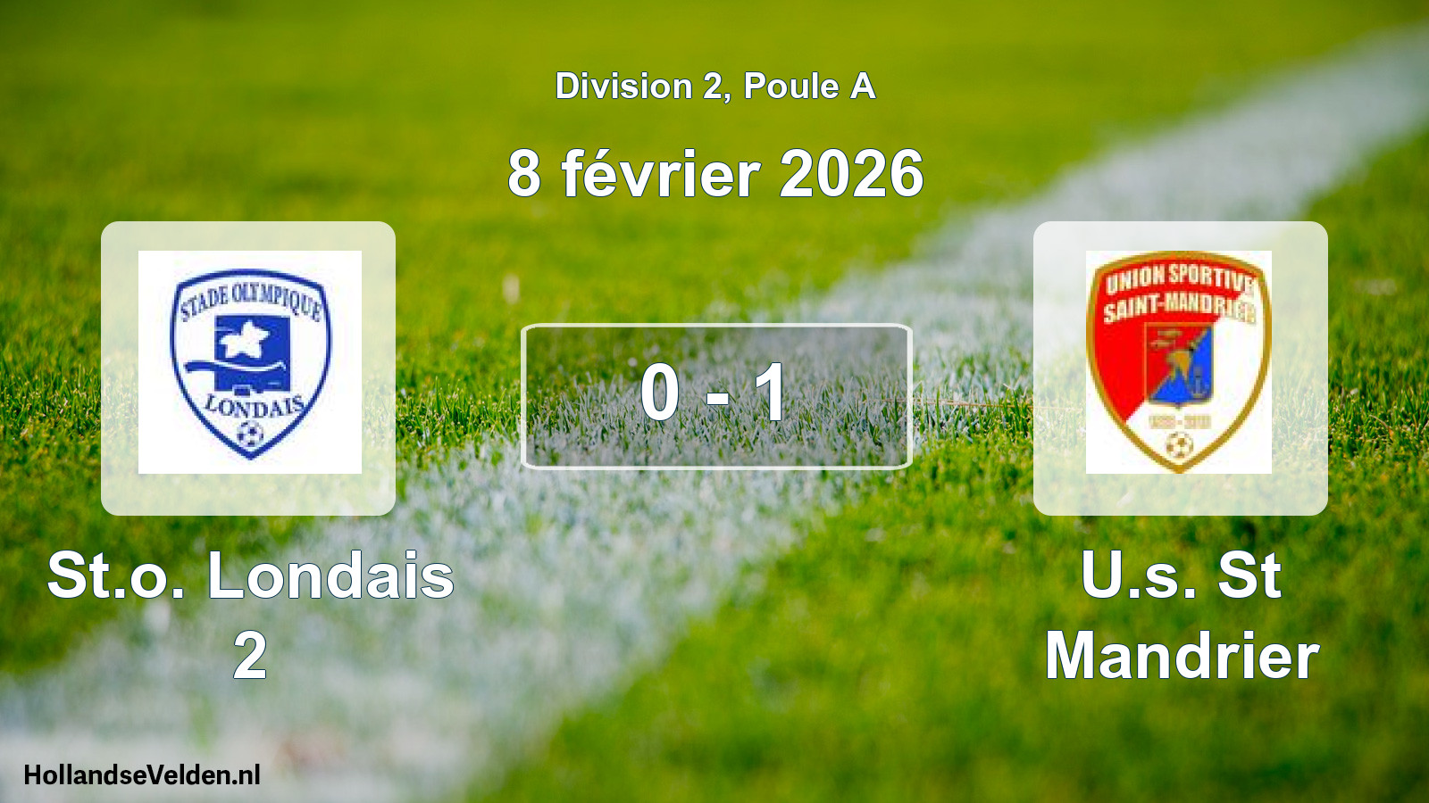 Gespeelde wedstrijd: St.o. Londais 2 - U.s. St Mandrier 0 - 1 (8 februari 2026)