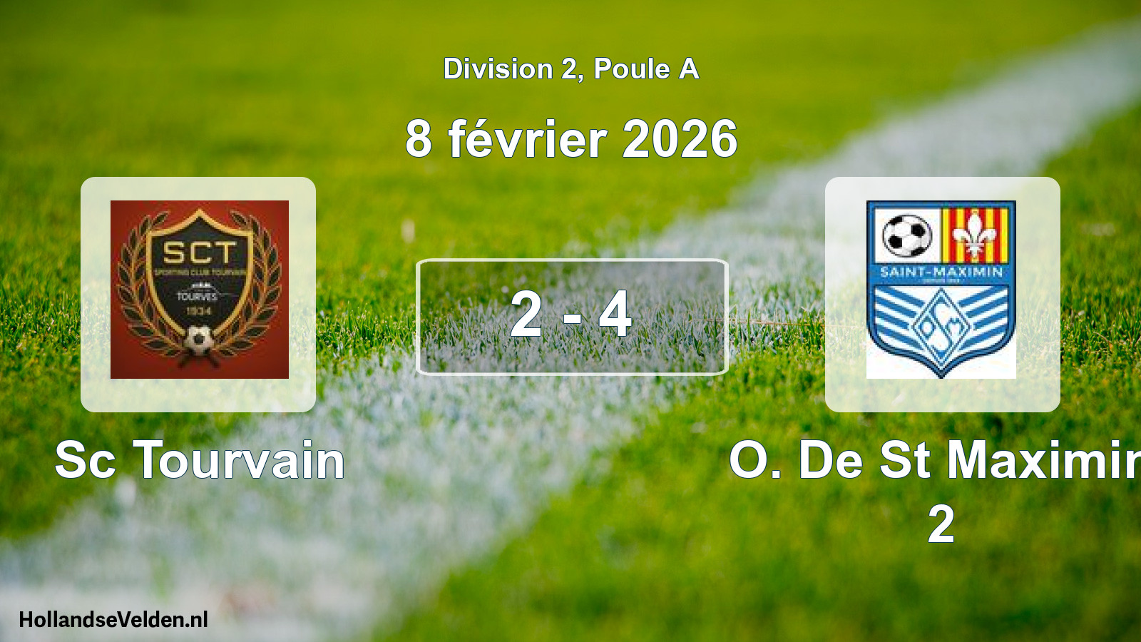 Total number of matches played: Sc Tourvain - O. De St Maximin 2 2 - 4 (8 February 2026)