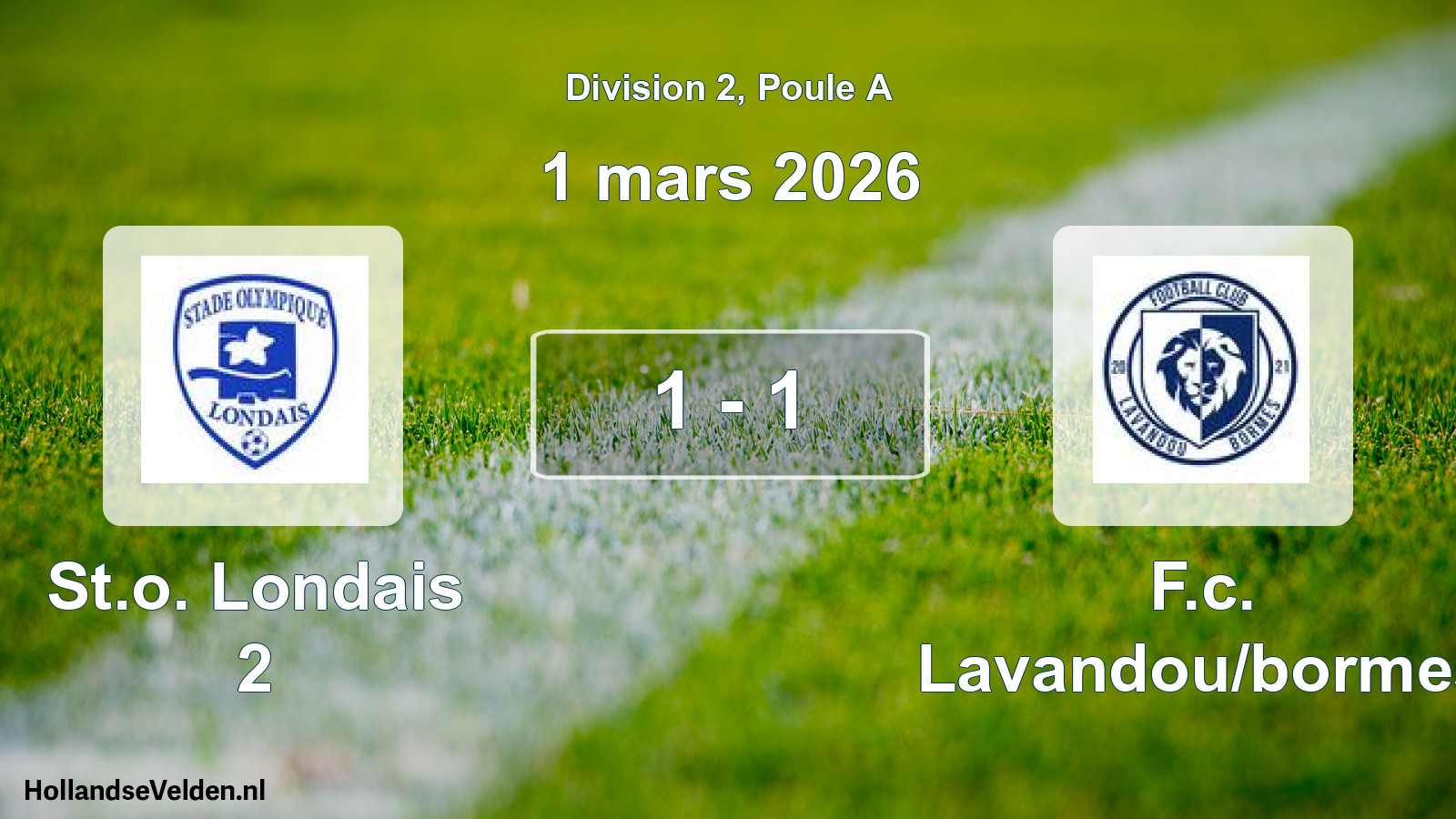 Match joué: St.o. Londais 2 - F.c. Lavandou/bormes 1 - 1 (1 mars 2026)