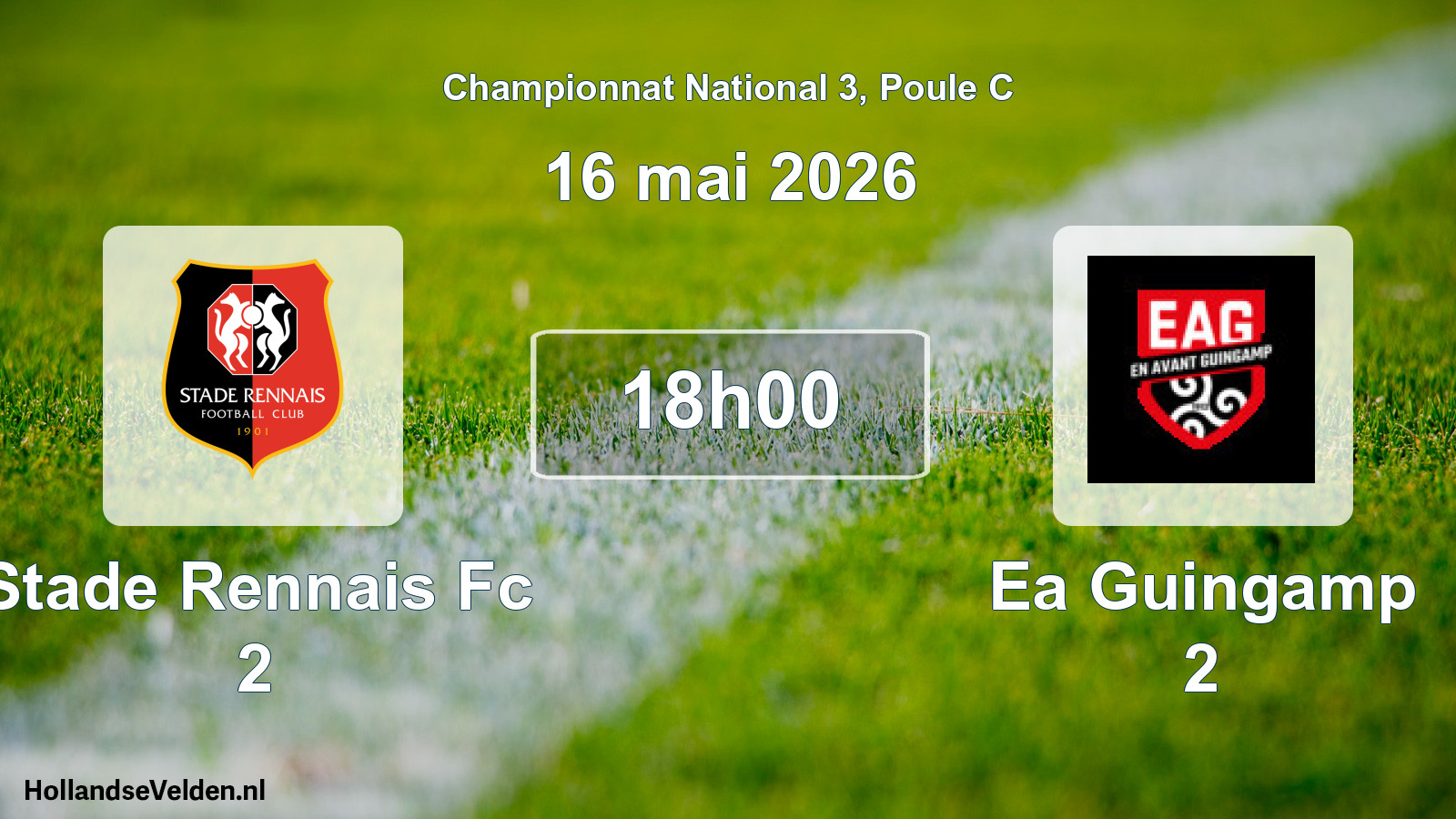Geplande wedstrijd: Stade Rennais Fc 2 - Ea Guingamp 2 (16 mei 2026)