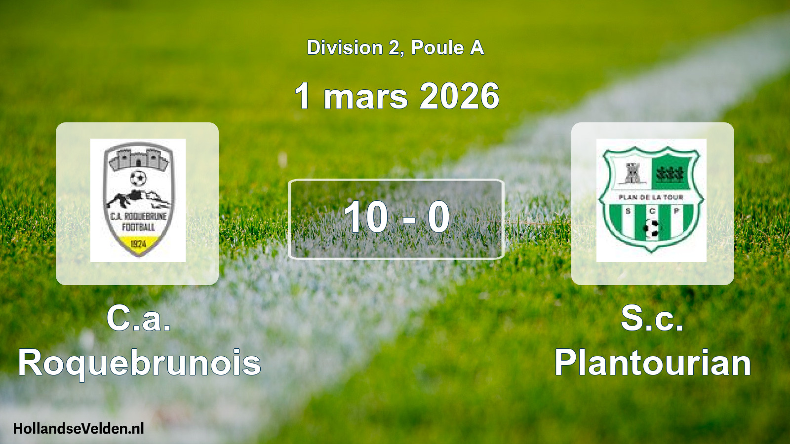 Total number of matches played: C.a. Roquebrunois - S.c. Plantourian 10 - 0 (1 March 2026)