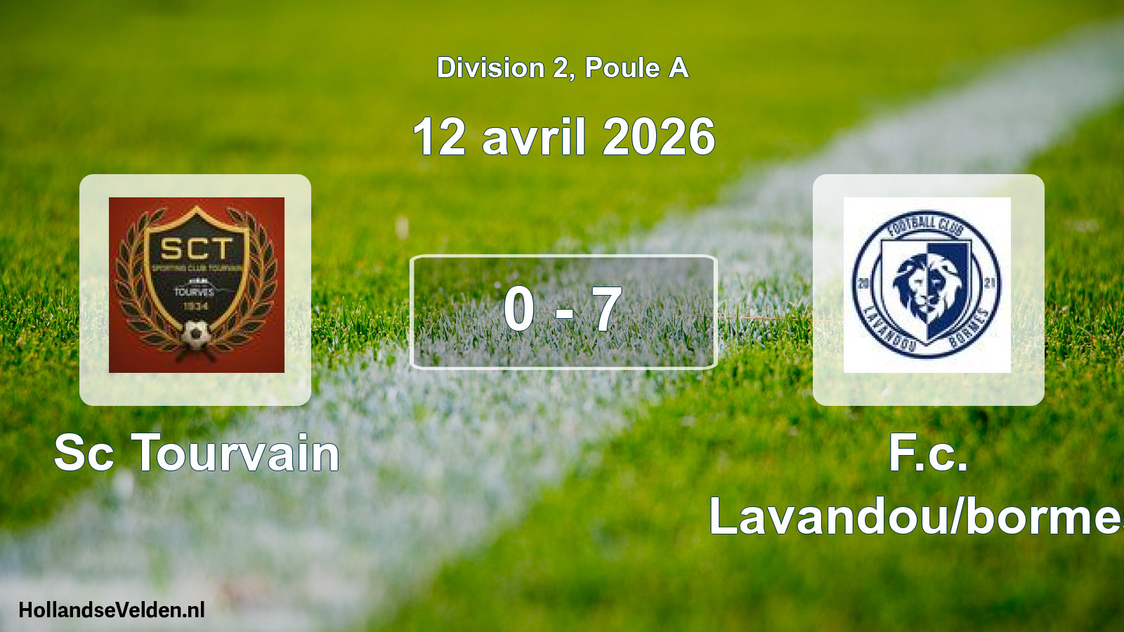 Total number of matches played: Sc Tourvain - F.c. Lavandou/bormes 0 - 7 (12 April 2026)