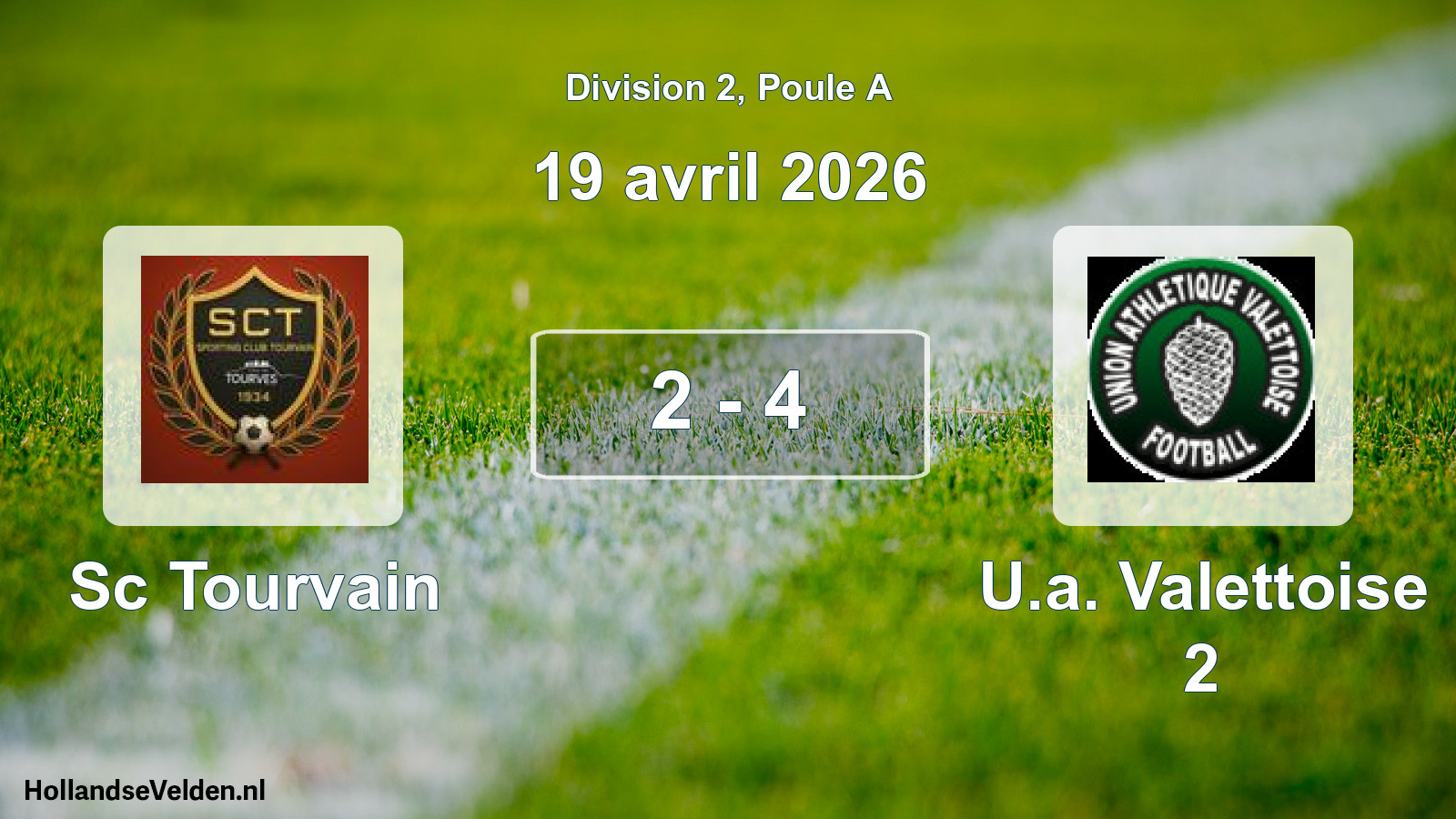 Total number of matches played: Sc Tourvain - U.a. Valettoise 2 2 - 4 (19 April 2026)