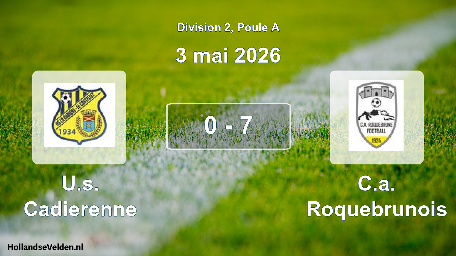 Match joué: U.s. Cadierenne - C.a. Roquebrunois 0 - 7 (3 mai 2026)