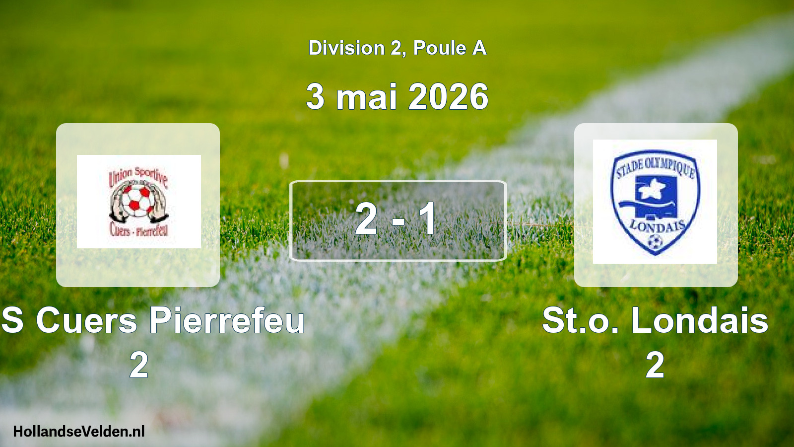 Match joué: US Cuers Pierrefeu 2 - St.o. Londais 2 2 - 1 (3 mai 2026)
