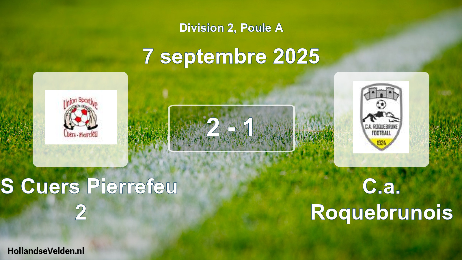 Match joué: US Cuers Pierrefeu 2 - C.a. Roquebrunois 2 - 1 (7 septembre 2025)
