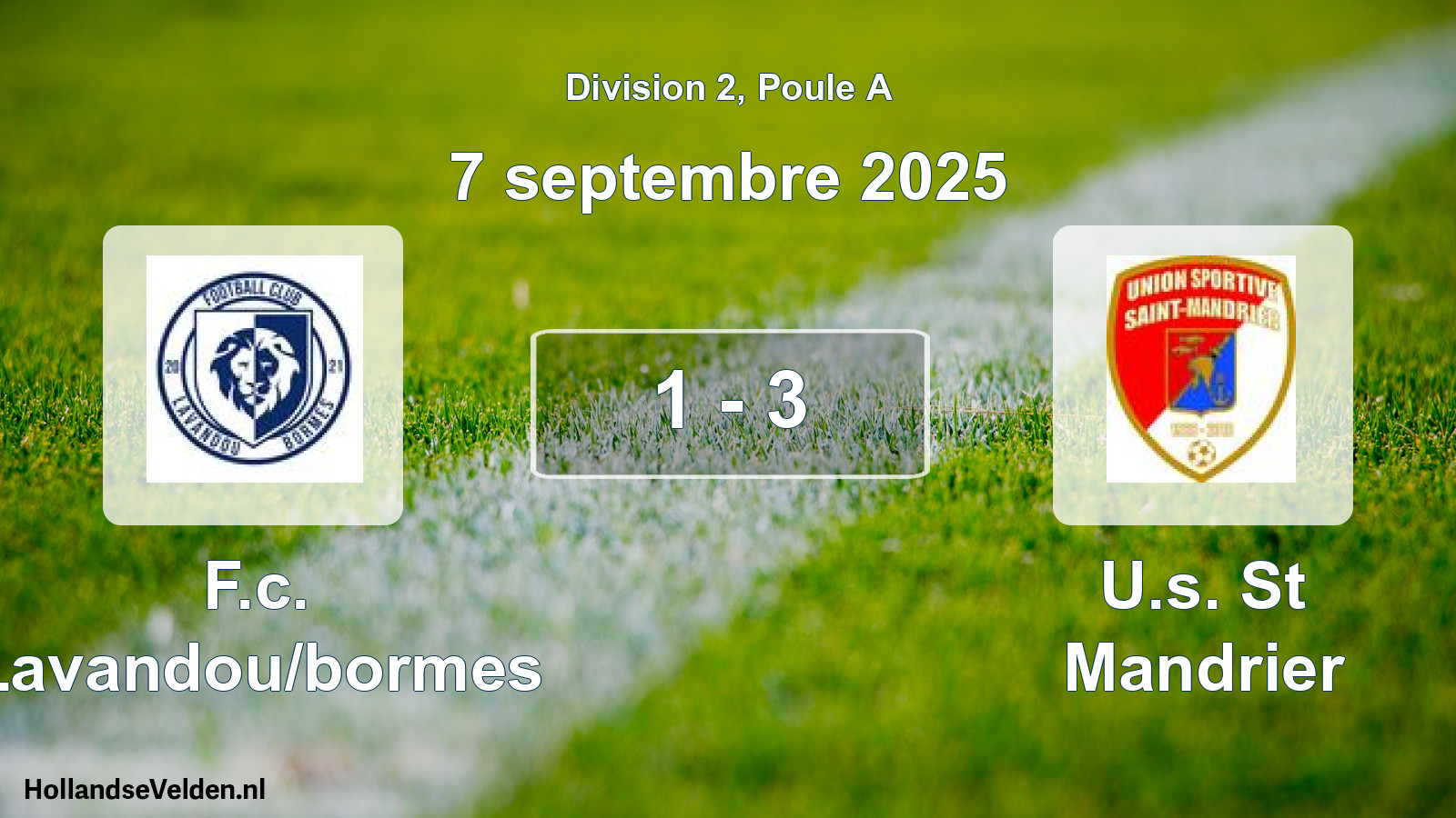 Match joué: F.c. Lavandou/bormes - U.s. St Mandrier 1 - 3 (7 septembre 2025)