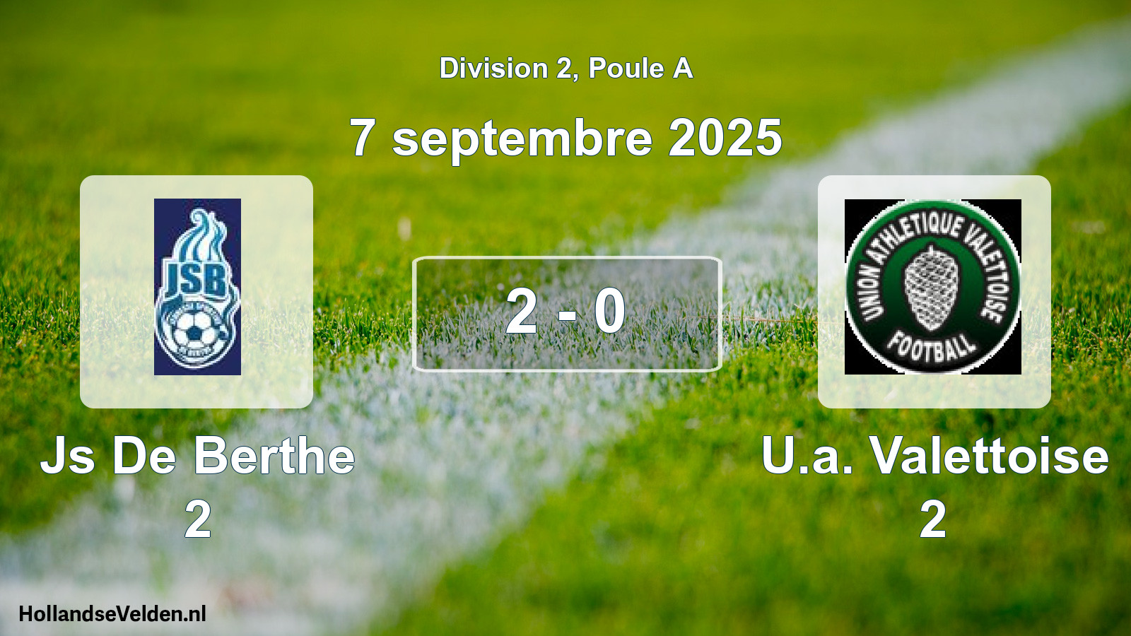 Gespeelde wedstrijd: Js De Berthe 2 - U.a. Valettoise 2 2 - 0 (7 september 2025)