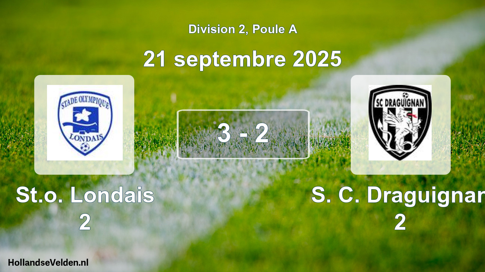 Match joué: St.o. Londais 2 - S. C. Draguignan 2 3 - 2 (21 septembre 2025)