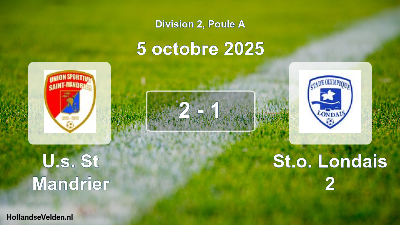 Gespeelde wedstrijd: U.s. St Mandrier - St.o. Londais 2 2 - 1 (5 oktober 2025)