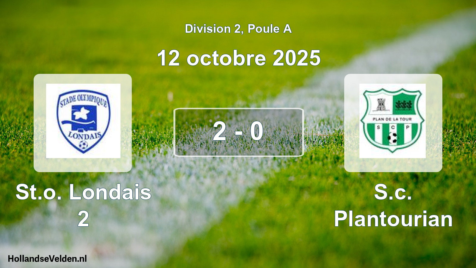 Match joué: St.o. Londais 2 - S.c. Plantourian 2 - 0 (12 octobre 2025)