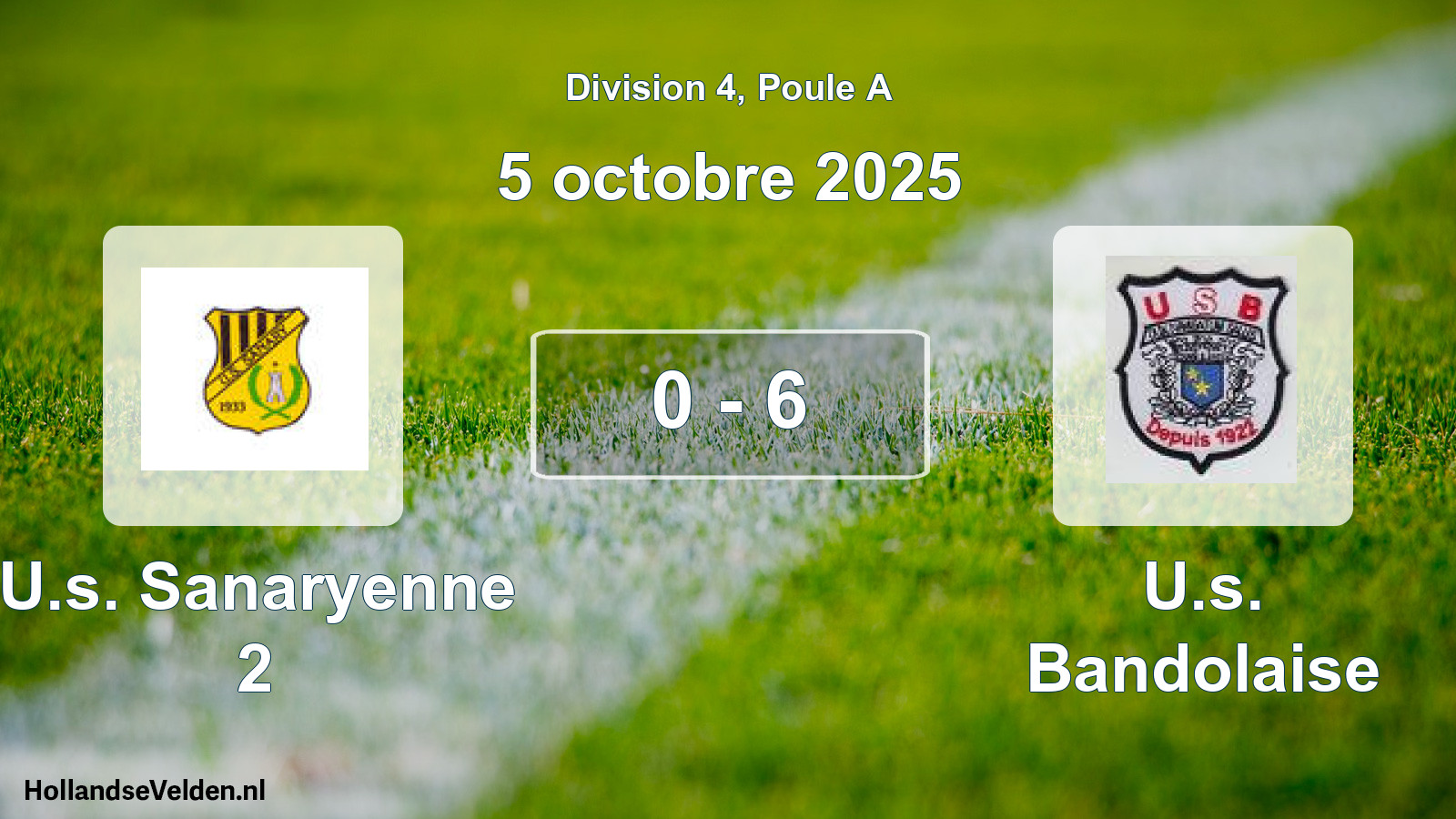Match joué: U.s. Sanaryenne 2 - U.s. Bandolaise 0 - 6 (5 octobre 2025)