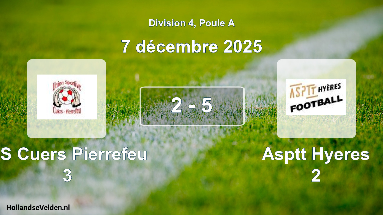 Total number of matches played: US Cuers Pierrefeu 3 - Asptt Hyeres 2 2 - 5 (7 December 2025)