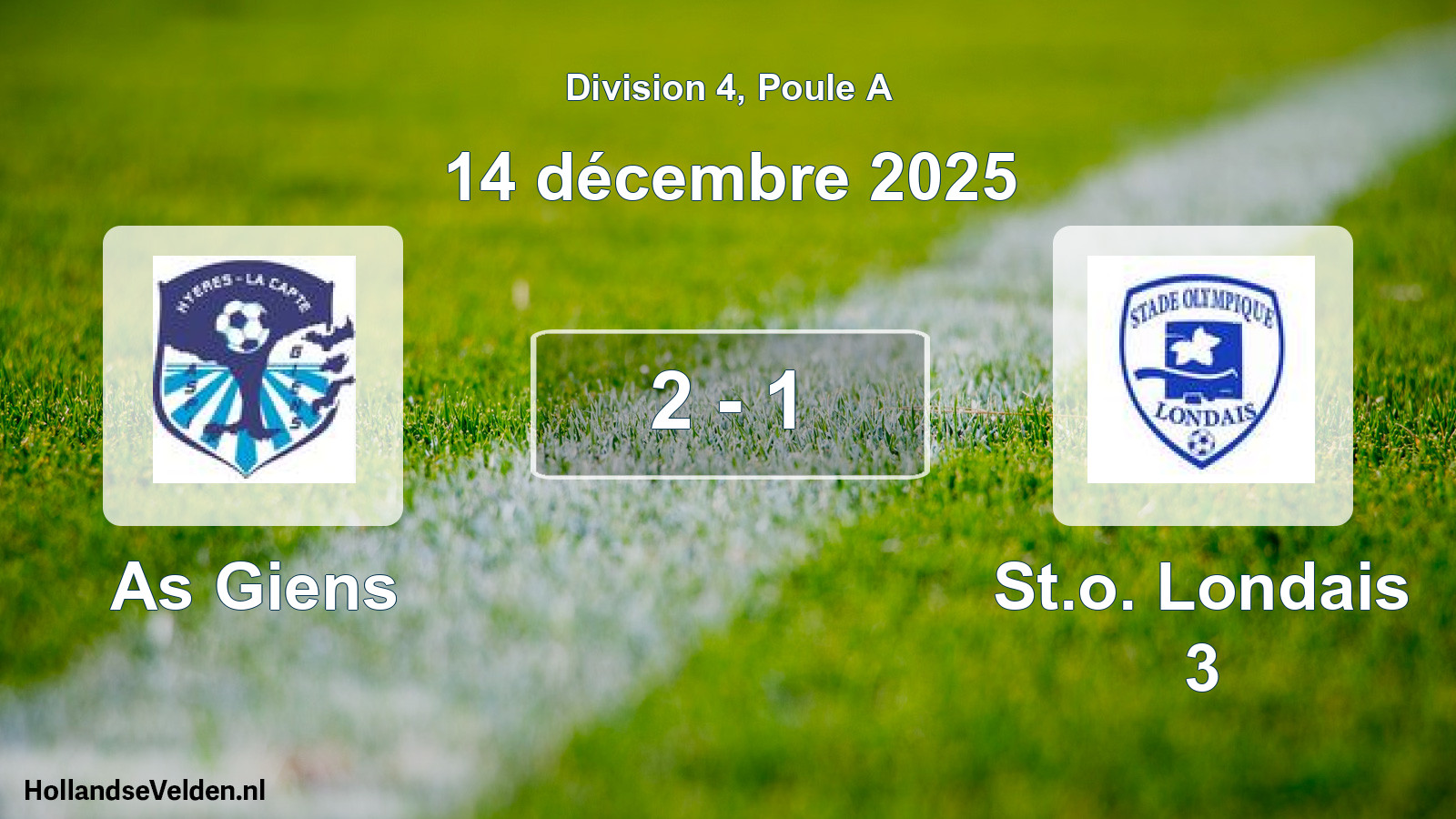 Gespeelde wedstrijd: As Giens - St.o. Londais 3 2 - 1 (14 december 2025)