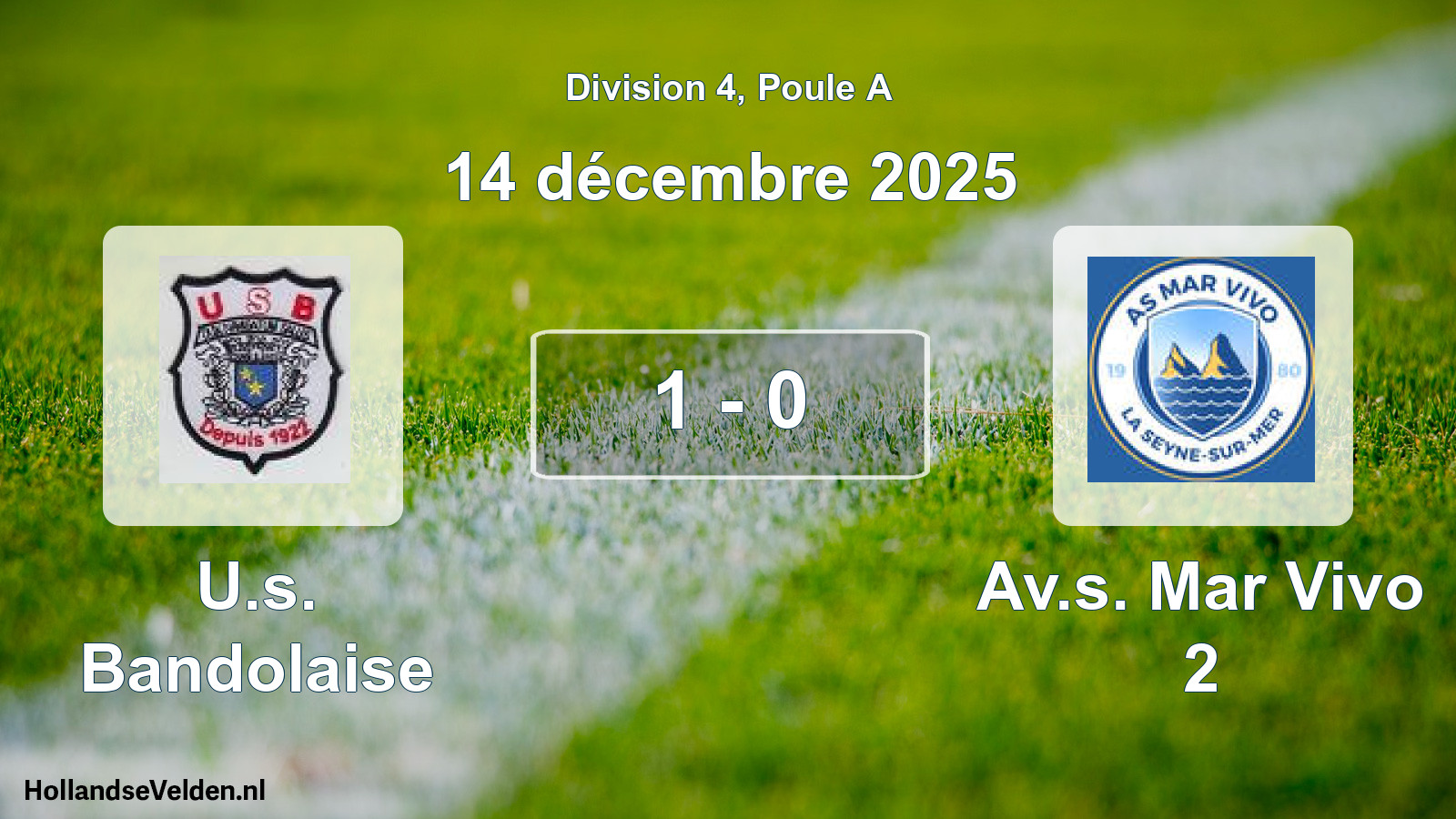 Match joué: U.s. Bandolaise - Av.s. Mar Vivo 2 1 - 0 (14 décembre 2025)