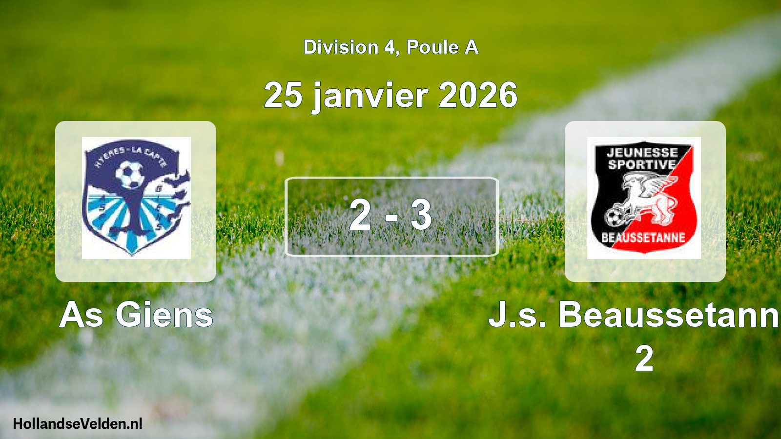 Total number of matches played: As Giens - J.s. Beaussetanne 2 2 - 3 (25 January 2026)