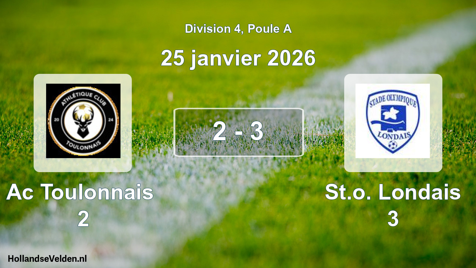 Total number of matches played: Ac Toulonnais 2 - St.o. Londais 3 2 - 3 (25 January 2026)