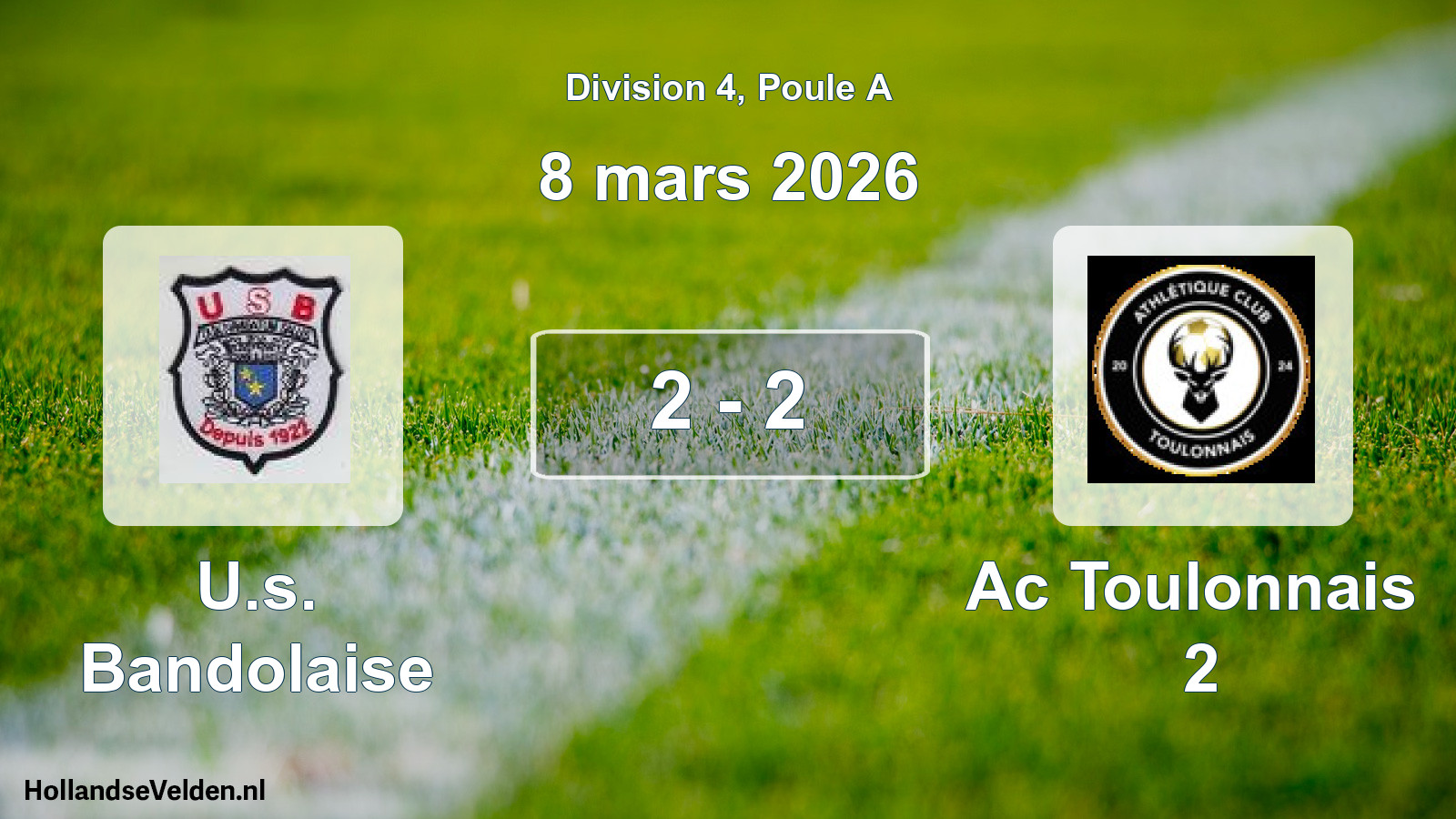 Match joué: U.s. Bandolaise - Ac Toulonnais 2 2 - 2 (8 mars 2026)