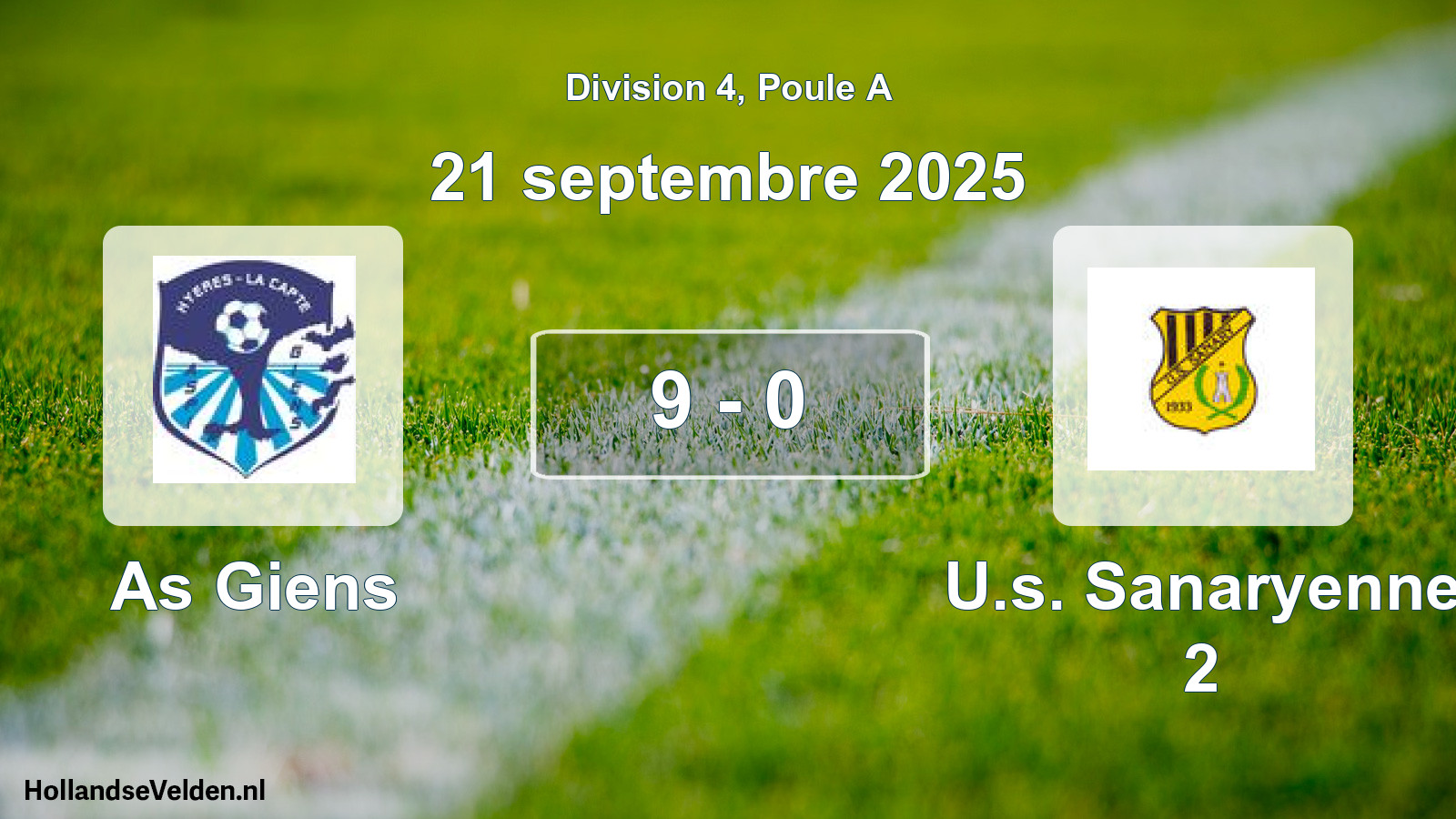 Total number of matches played: As Giens - U.s. Sanaryenne 2 9 - 0 (21 September 2025)