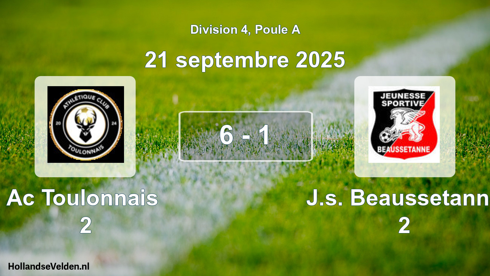 Match joué: Ac Toulonnais 2 - J.s. Beaussetanne 2 6 - 1 (21 septembre 2025)