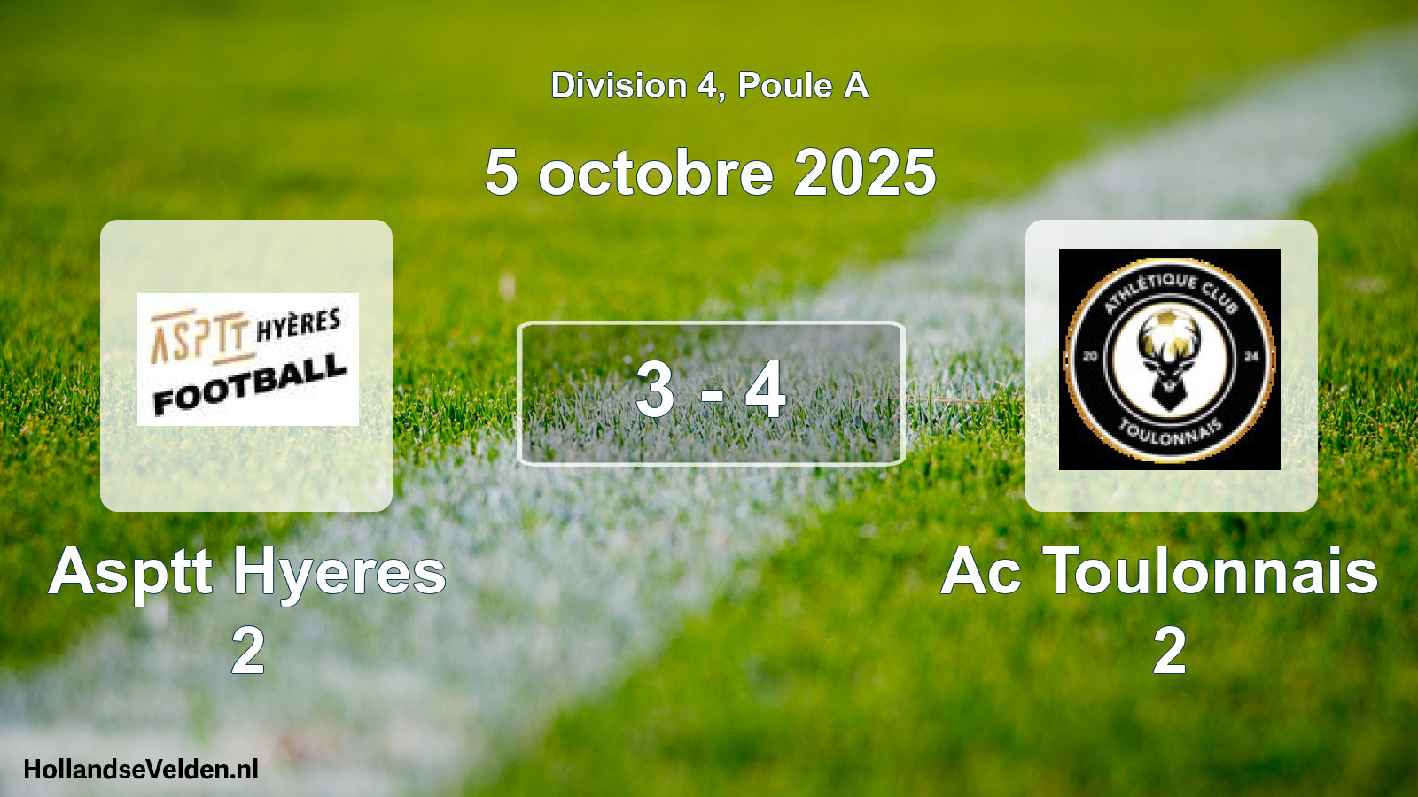 Total number of matches played: Asptt Hyeres 2 - Ac Toulonnais 2 3 - 4 (5 October 2025)