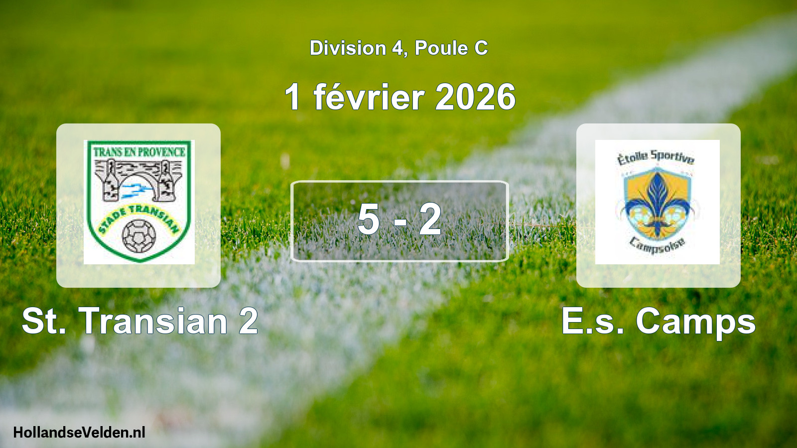 Total number of matches played: St. Transian 2 - E.s. Camps 5 - 2 (1 February 2026)