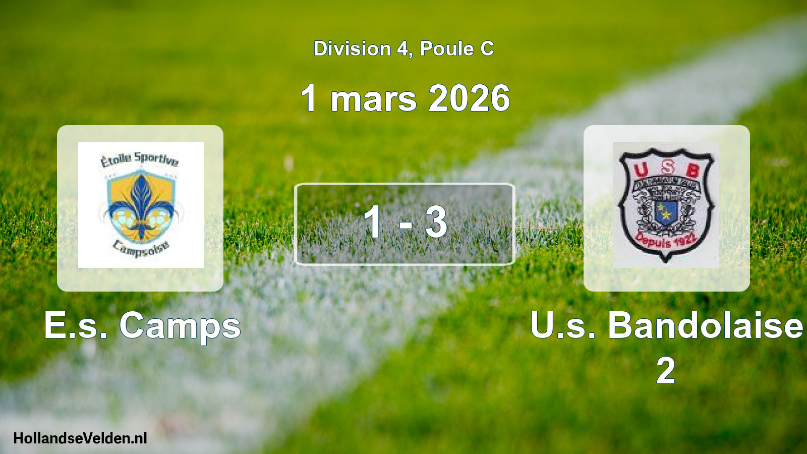 Total number of matches played: E.s. Camps - U.s. Bandolaise 2 1 - 3 (1 March 2026)