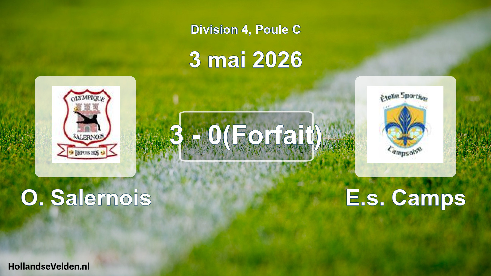 Match joué: O. Salernois - E.s. Camps 3 - 0(Forfait) (3 mai 2026)