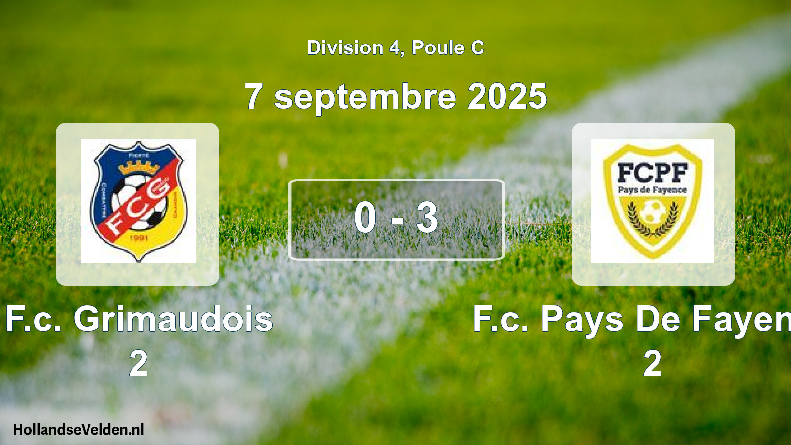Total number of matches played: F.c. Grimaudois 2 - F.c. Pays De Fayence 2 0 - 3 (7 September 2025)